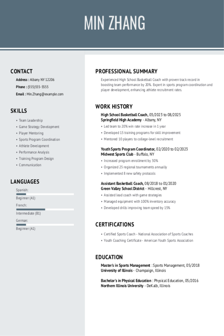 High School Basketball Coach