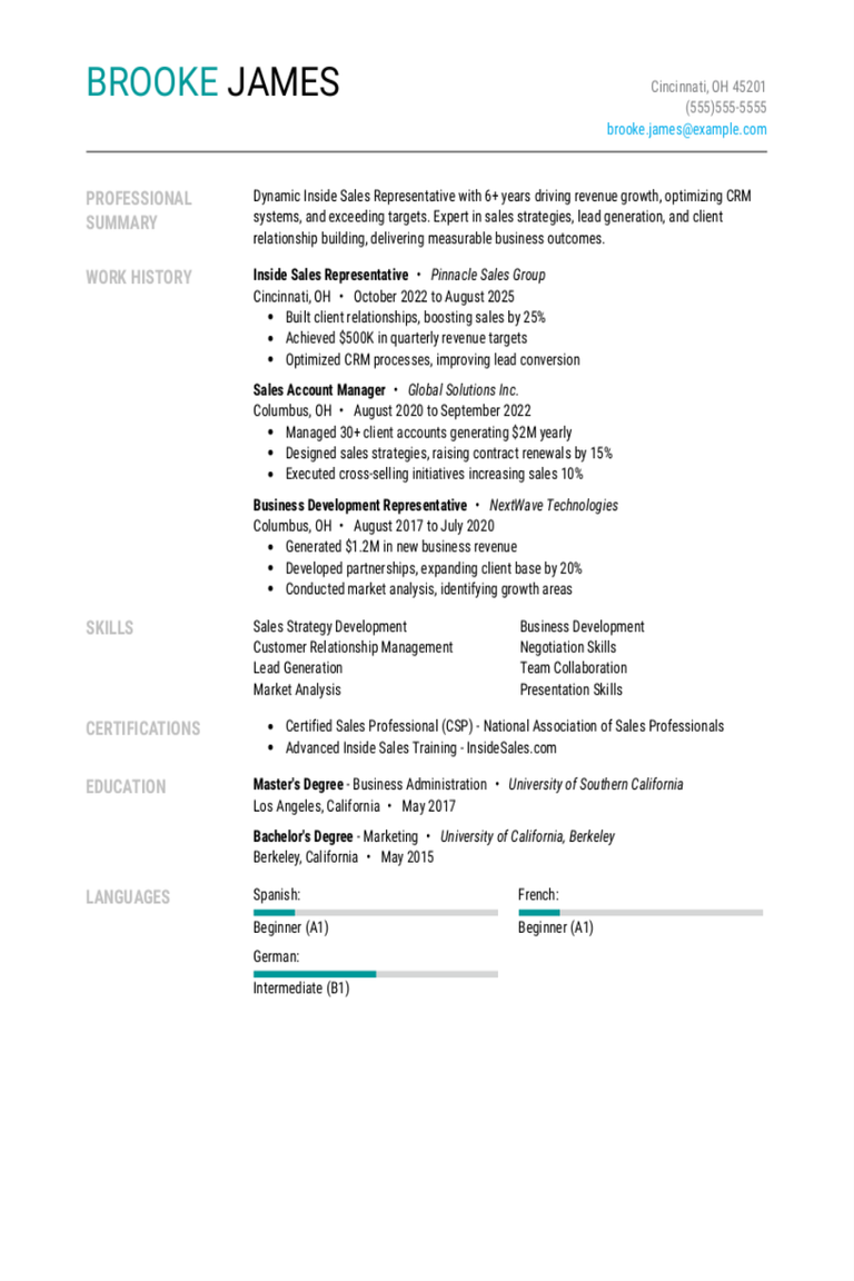 Inside Sales Representative