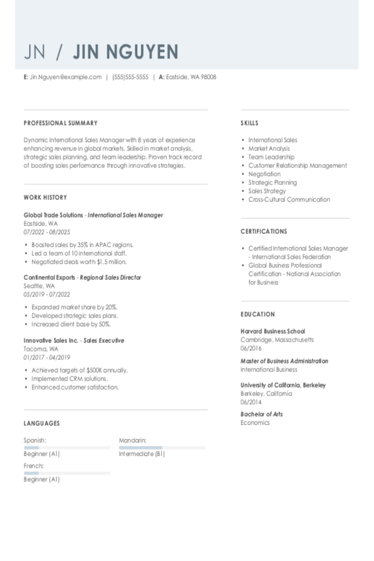 International Sales Manager