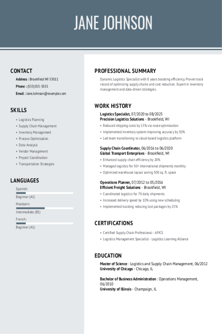 Logistics Specialist