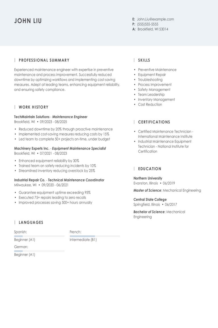 Maintenance Engineer