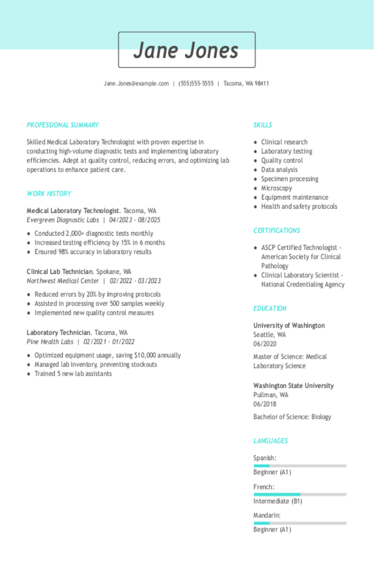 Medical Laboratory Technologist