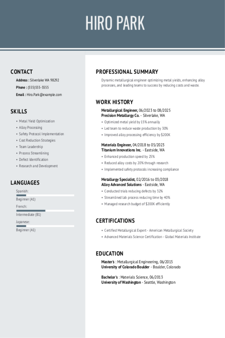 Metallurgical Engineer