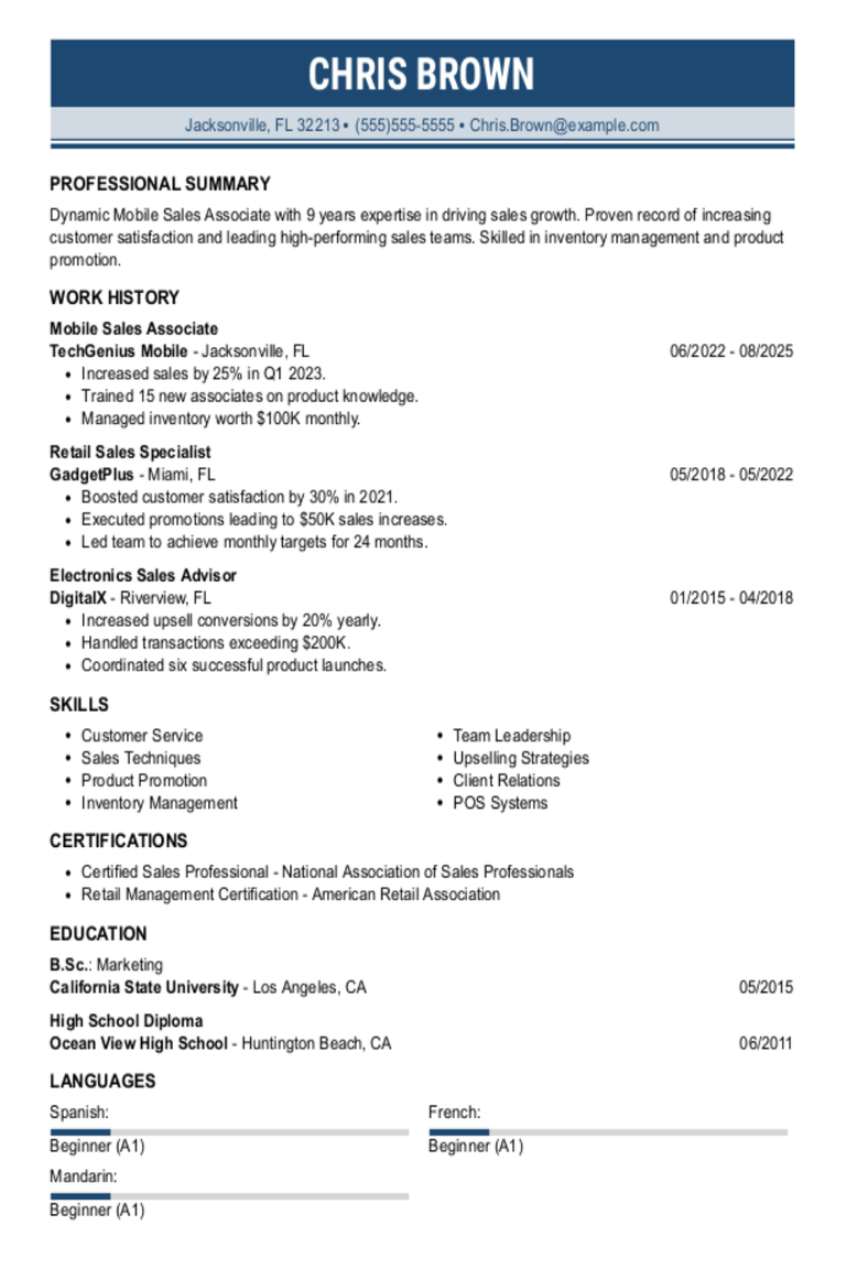 Mobile Sales Associate