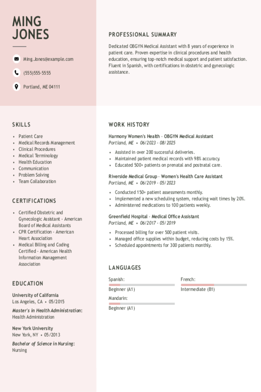 OB-GYN Medical Assistant Resume Examples & Templates (2025)