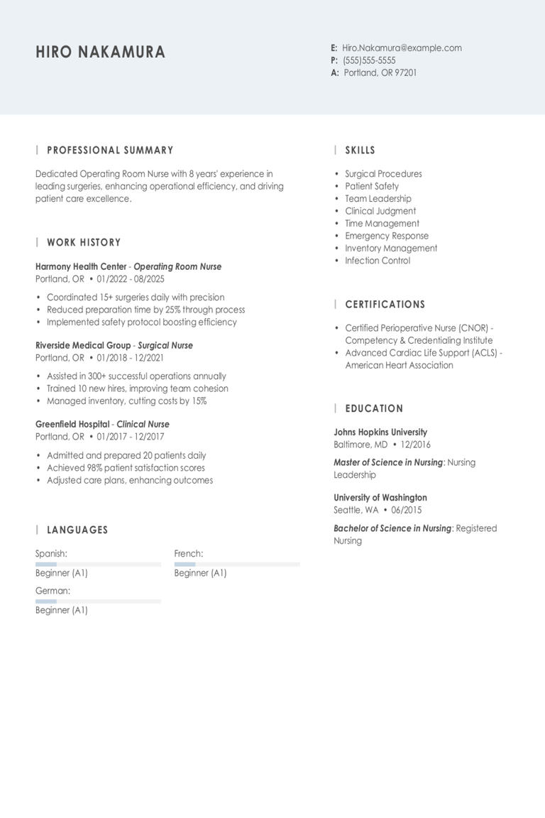 Operating Room Nurse