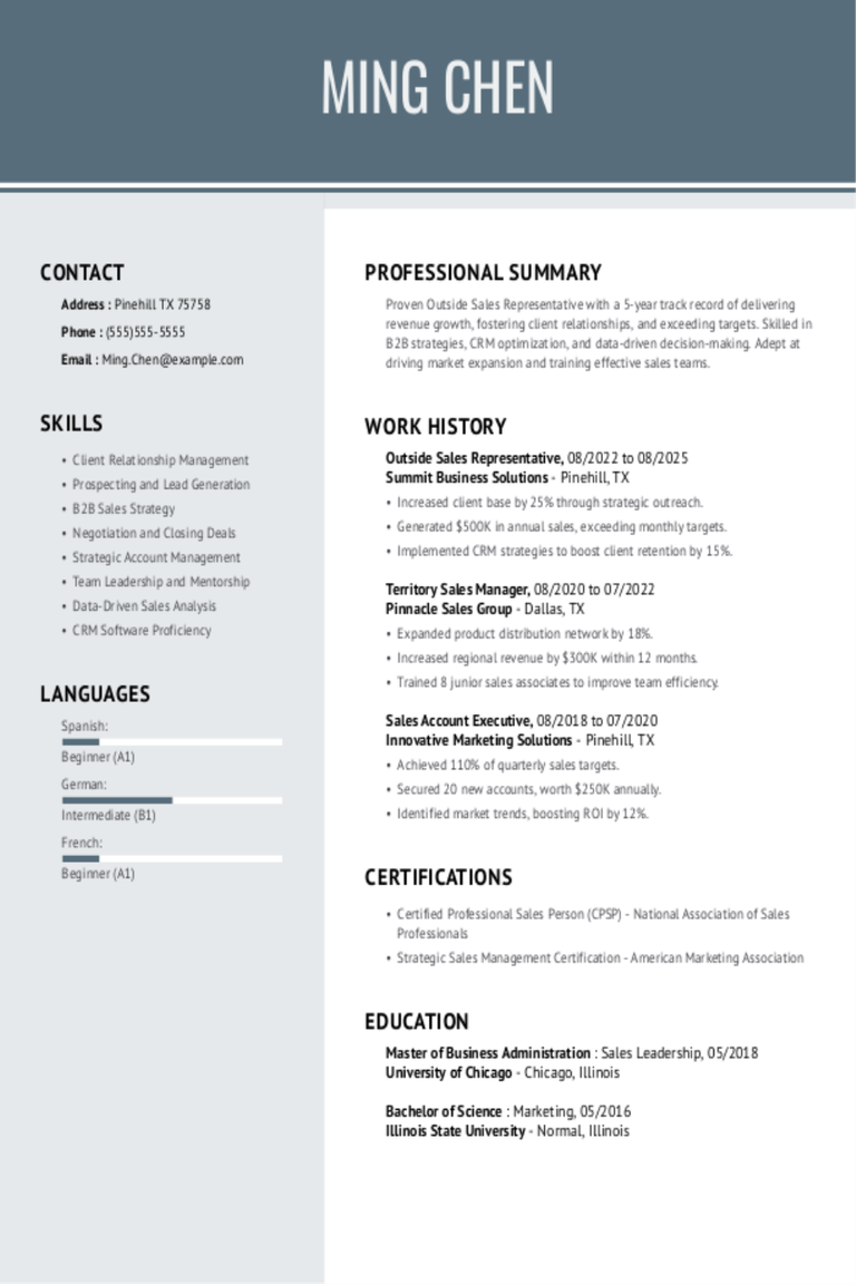 Outside Sales Representative