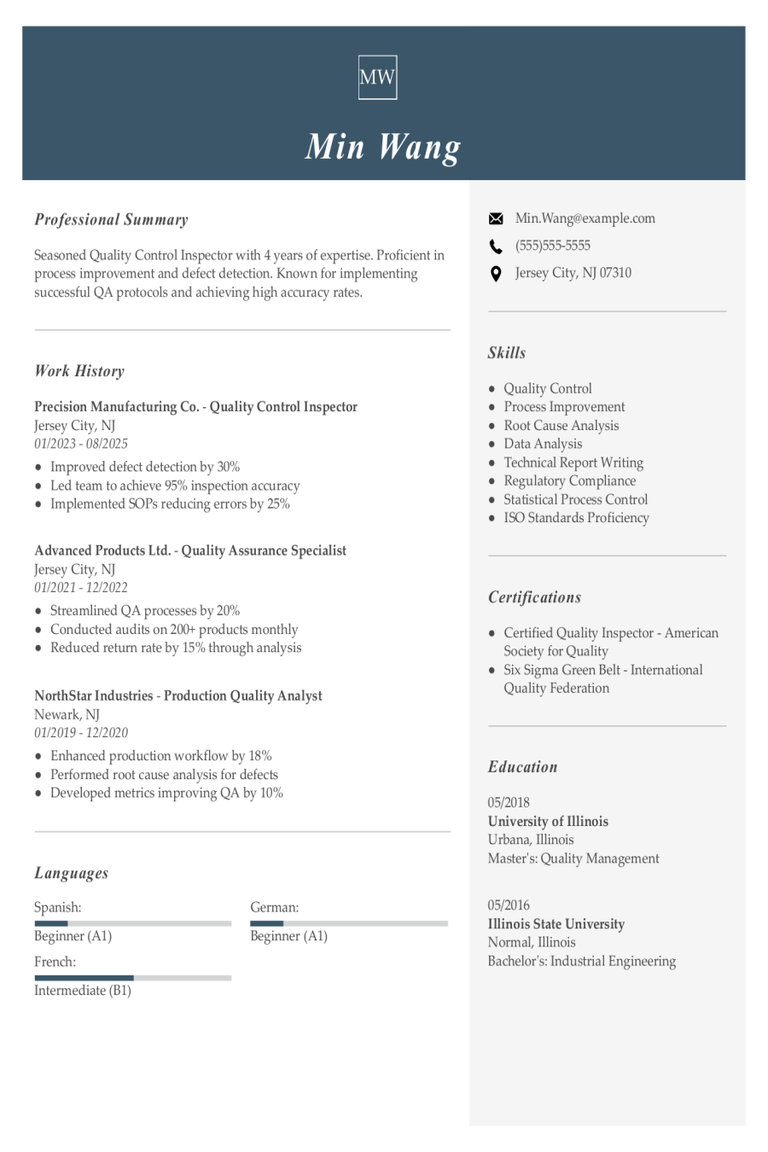 Quality Control Inspector