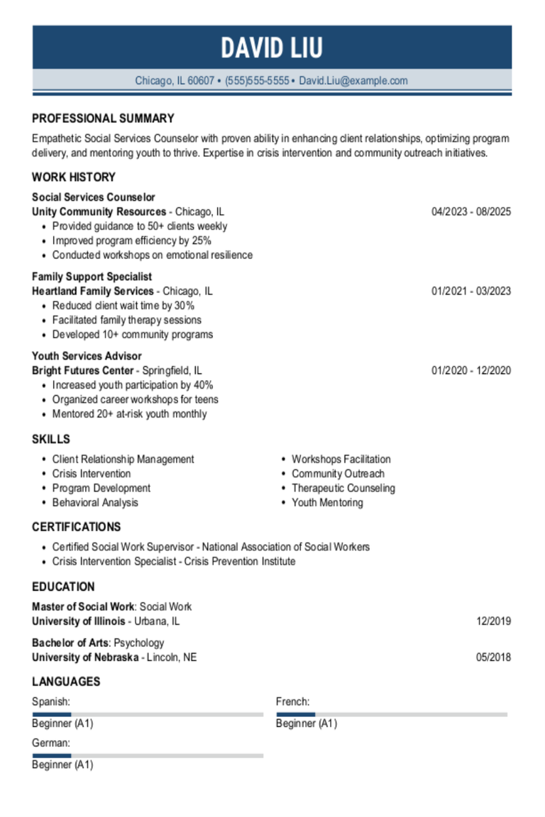 Social Services Counselor