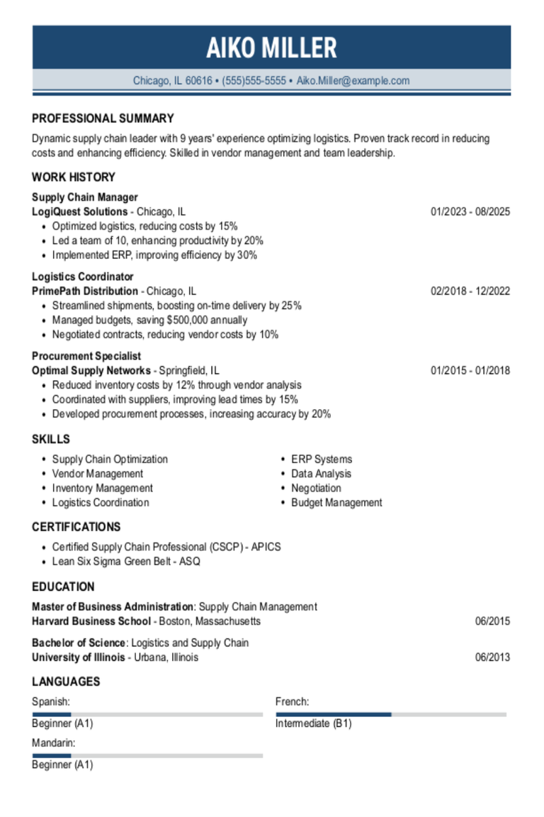 Supply Chain Manager