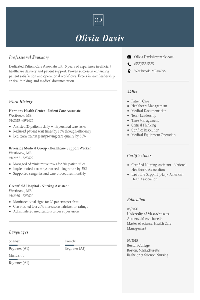 Patient Care Associate