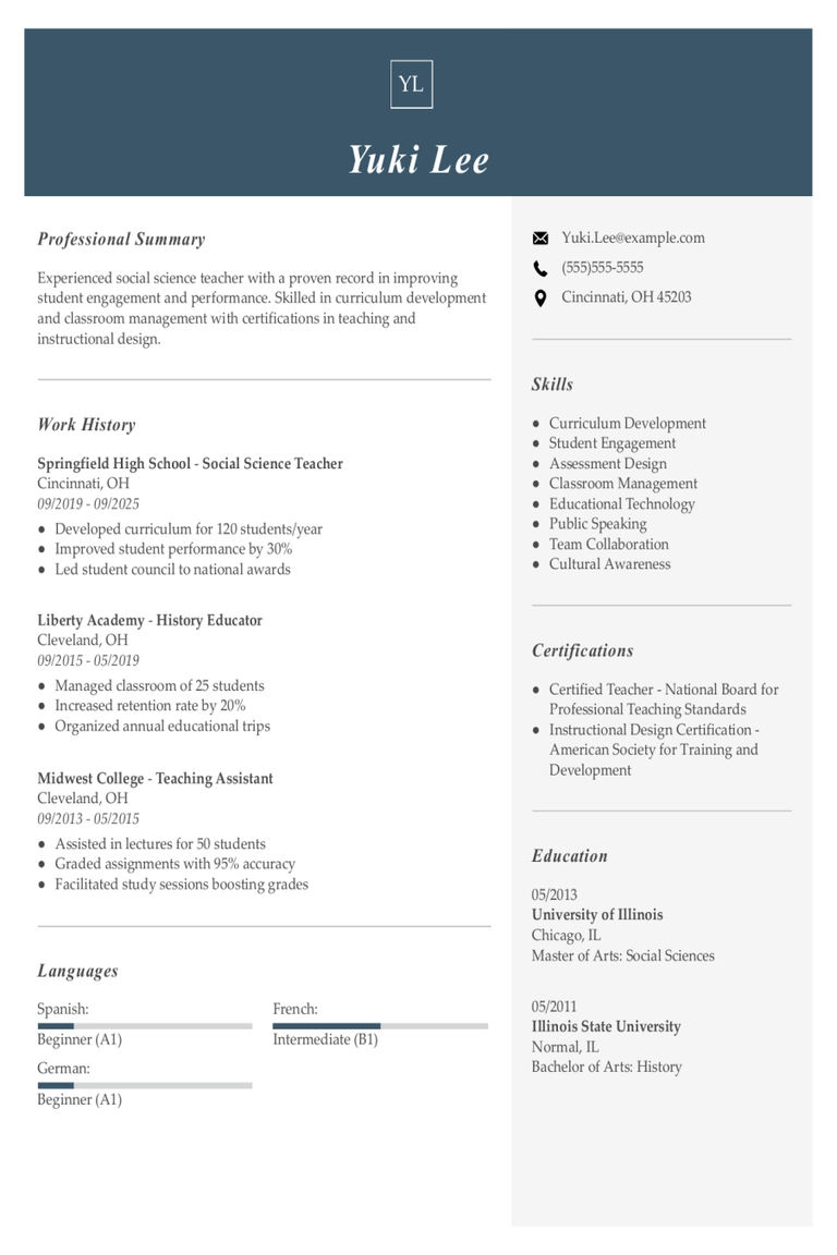 Social Science Teacher