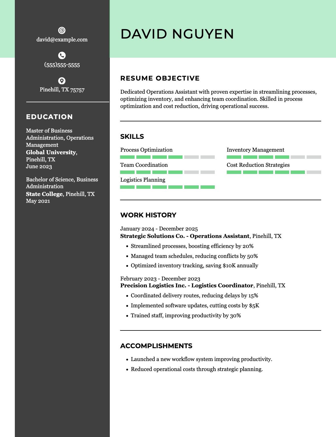 Monster Modern Resume Template