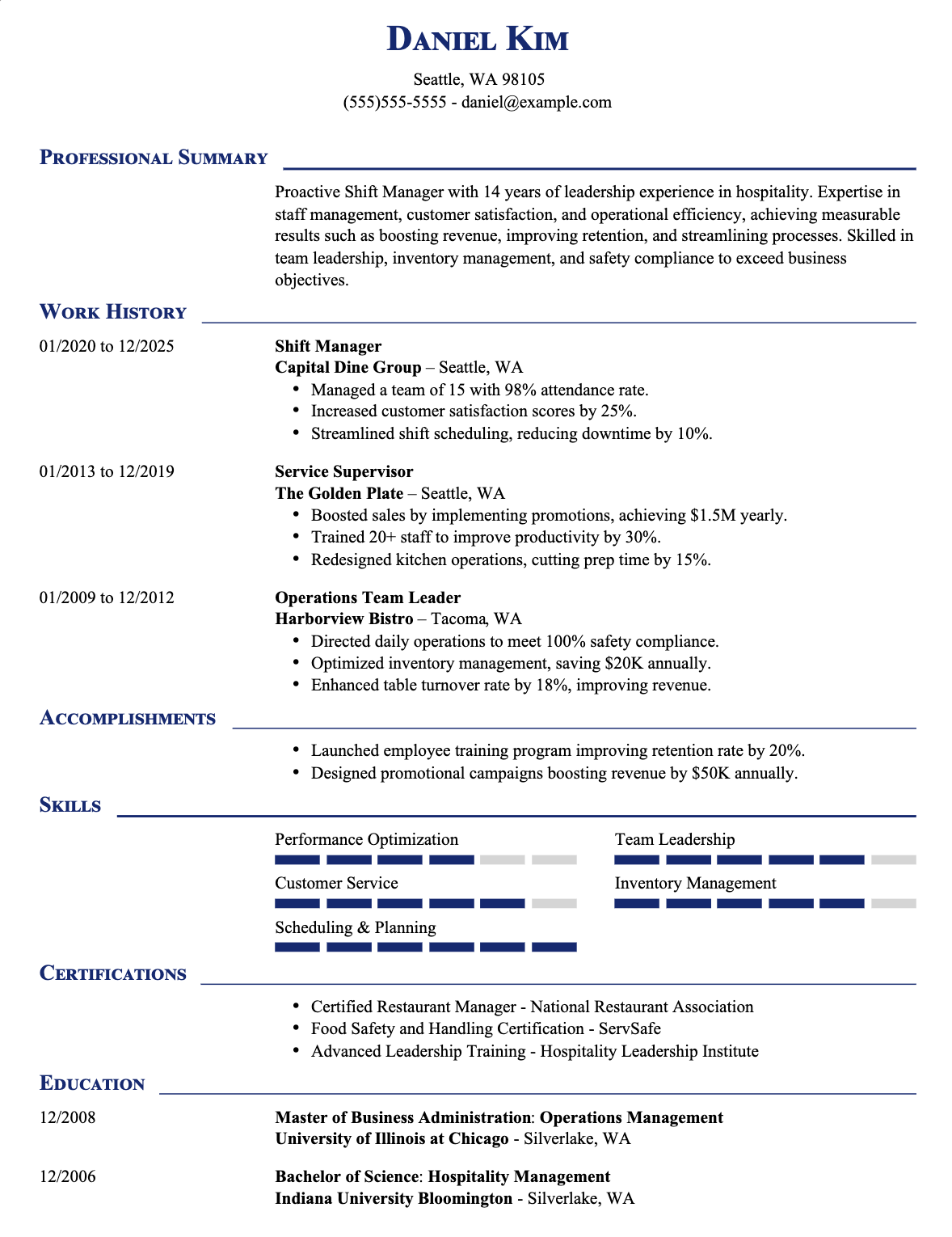 Monster Traditional Resume Template