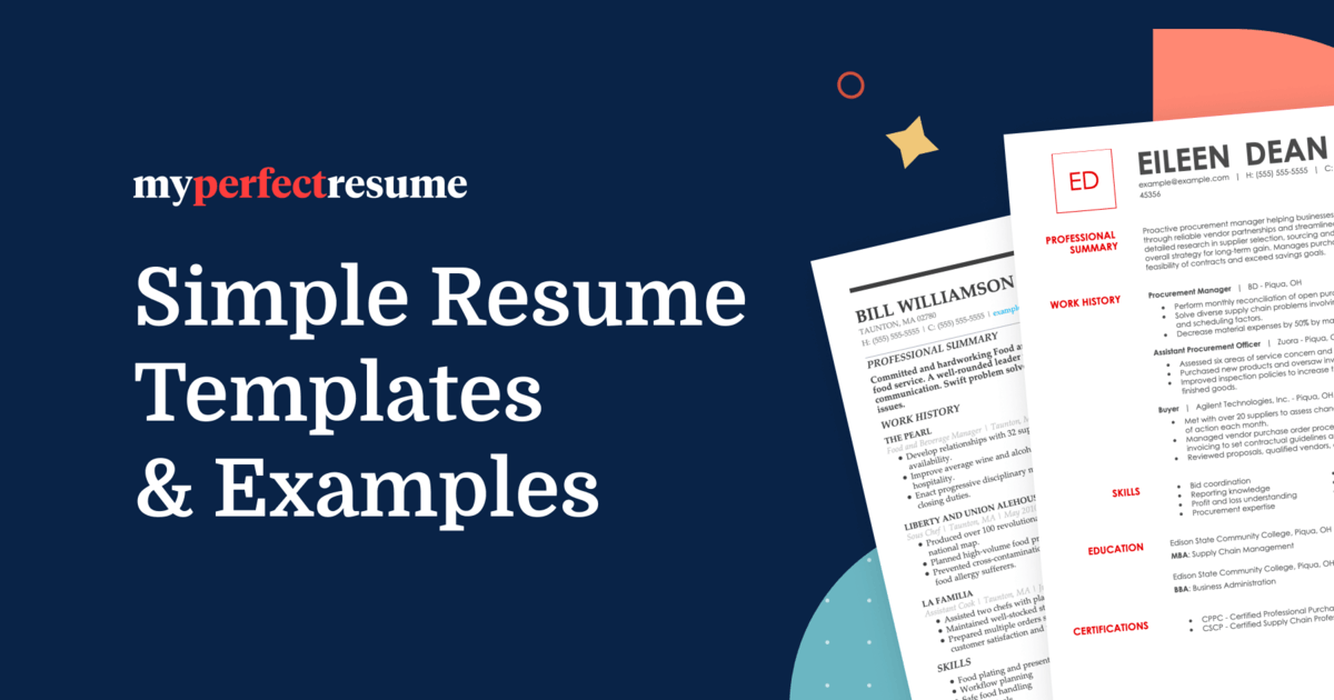 Simple Resimae Simple Resume Templates & Examples (2026)