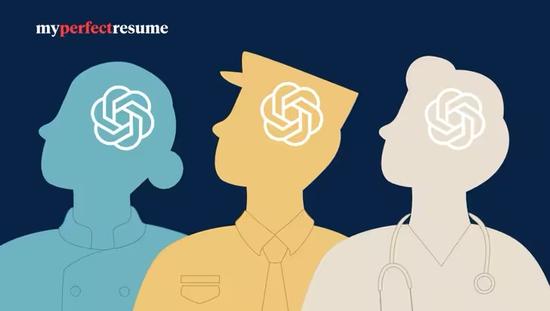 Three silhouettes of professionals, each featuring an AI logo inside their head, representing AI’s influence on hiring and workforce decisions.