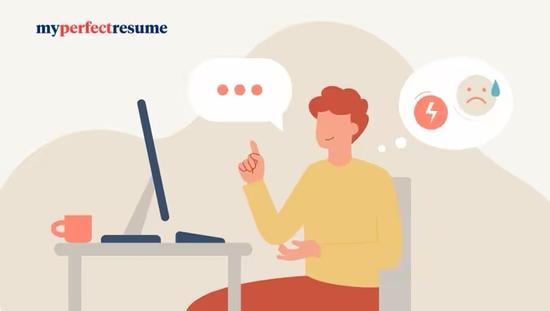 Illustration of a worker at a computer feeling stressed, suggesting they feel behind early career goals and peers.