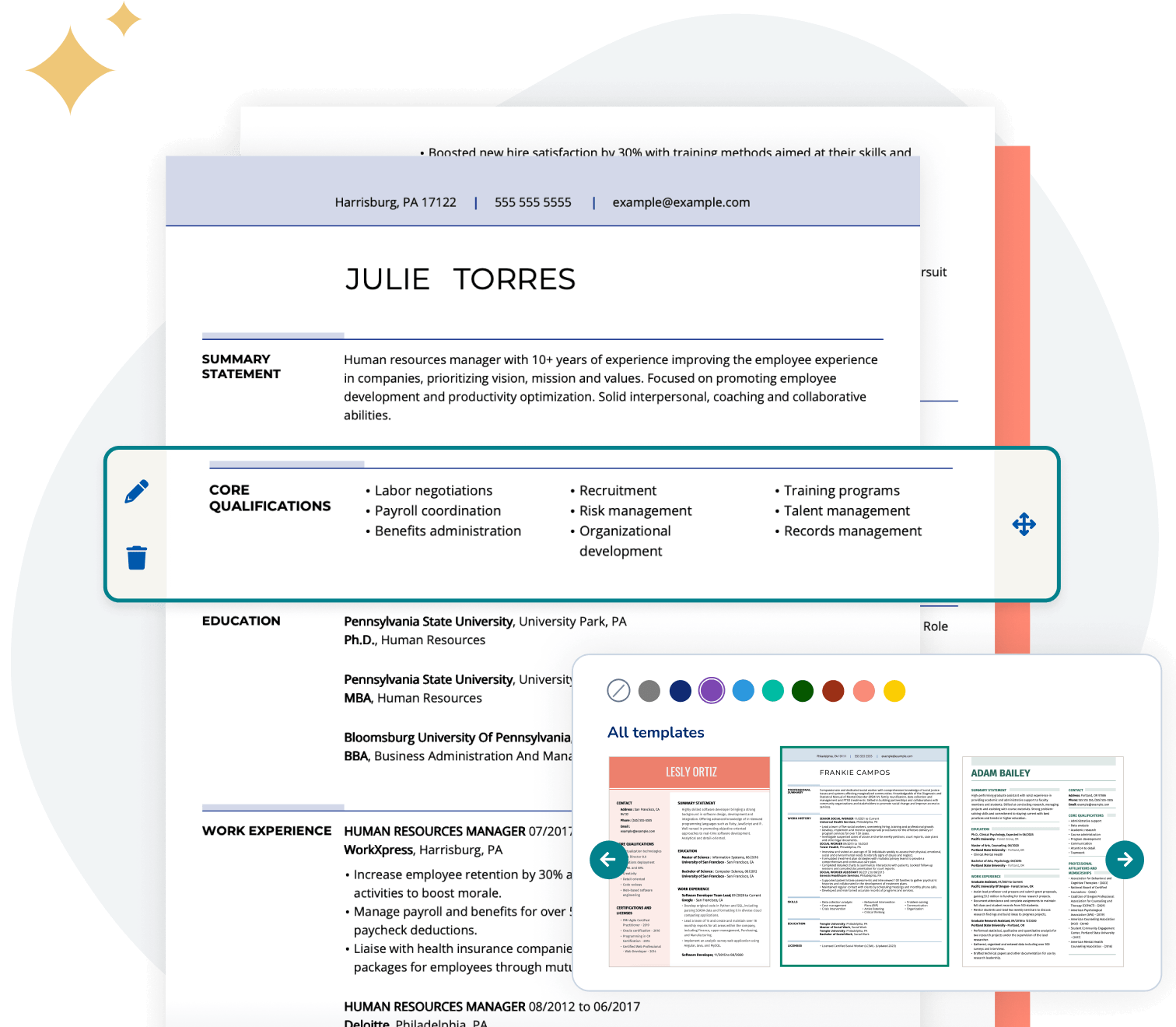 Cv Example Blue Banner
