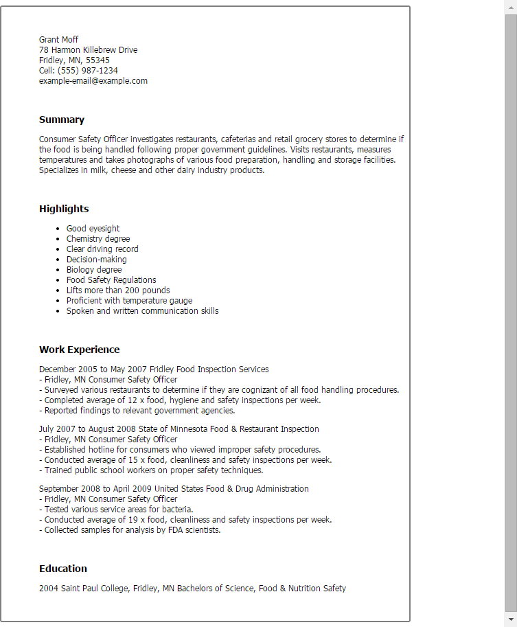 safety officer resumes under fontanacountryinn com safety officer resume samples