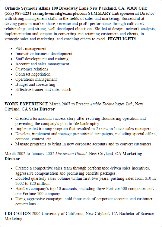 director resume template best design tips myperfectresume
