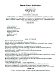 Entry Level Electrician Resume Example MyPerfectResume