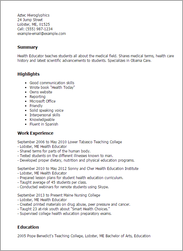 Health Educator Resume Template — Best Design & Tips 