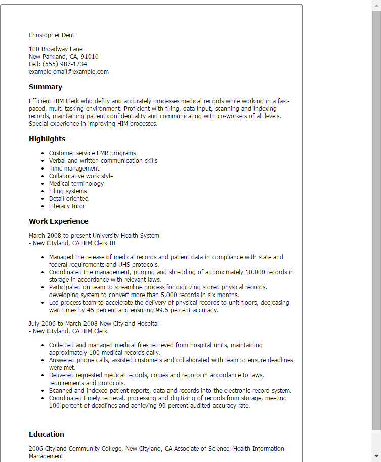 professional him clerk templates to showcase your talent samples of cover letters for him clerk