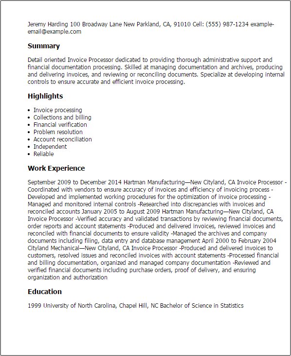 resume reconciliation invoice Showcase Professional Talent MyPerfectResume to Processor Invoice Templates Your resume reconciliation invoice Showcase Professional Talent MyPerfectResume to Processor Invoice Templates Your
