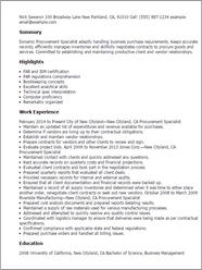  1 Procurement Specialist Resume Templates MyPerfectResume