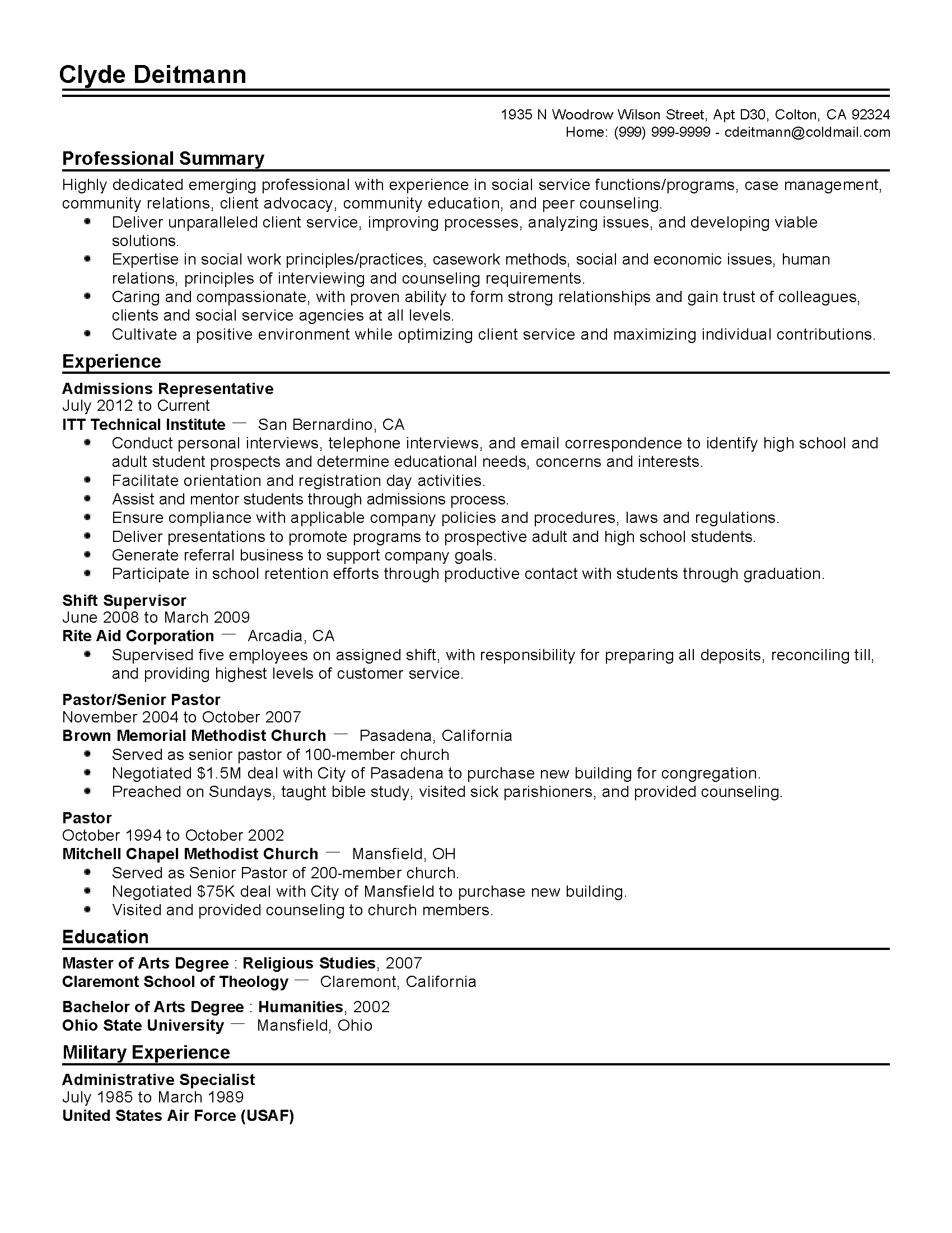 College admission resume maker