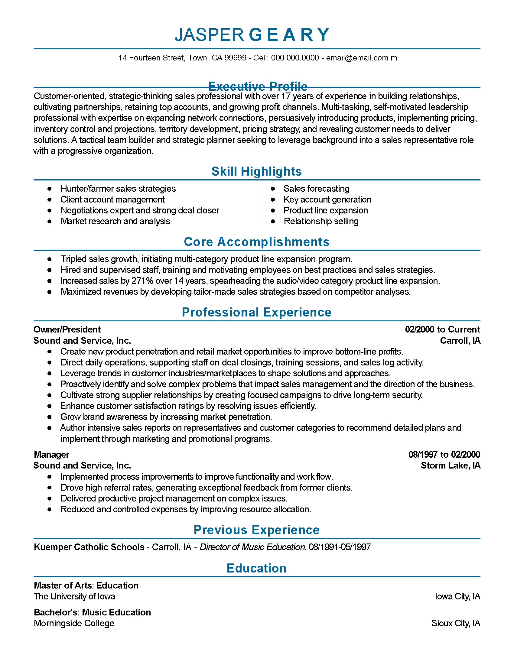 professional sales strategist templates to showcase your talent