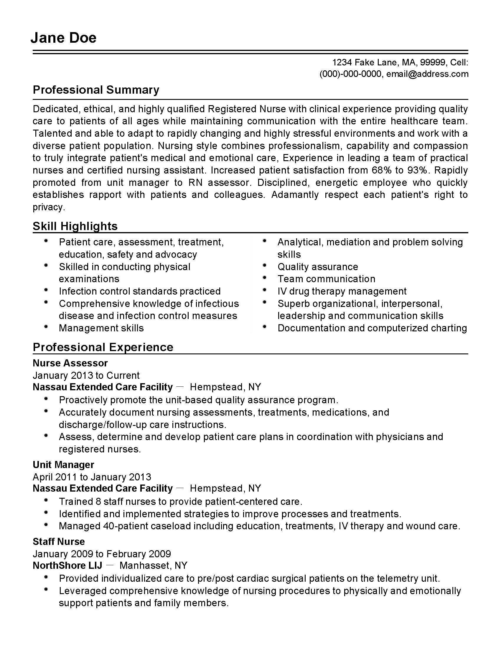 professional nurse assessor templates to showcase your talent