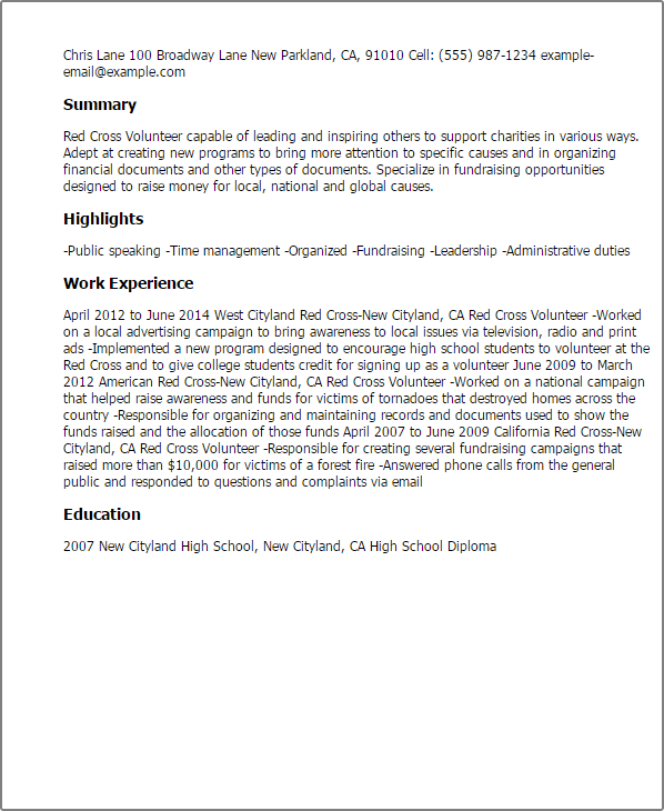 red cross volunteer resume template best design tips volunteer on resume