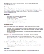  1 Safety Technician Resume Templates Try Them Now MyPerfectResume