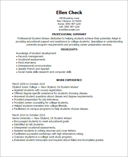 student advisor resume under fontanacountryinn com student advisor resume