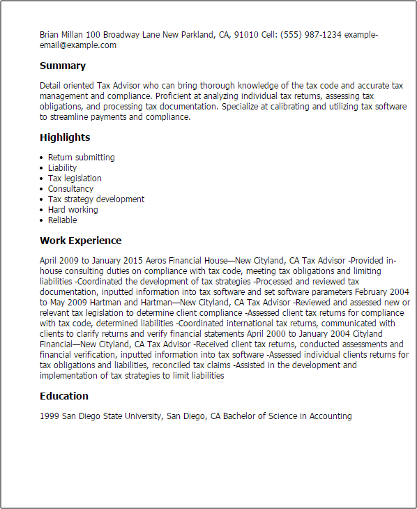 medical advisor resume