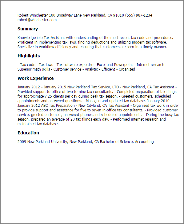 professional tax assistant templates to showcase your talent assistant accountant sample resume