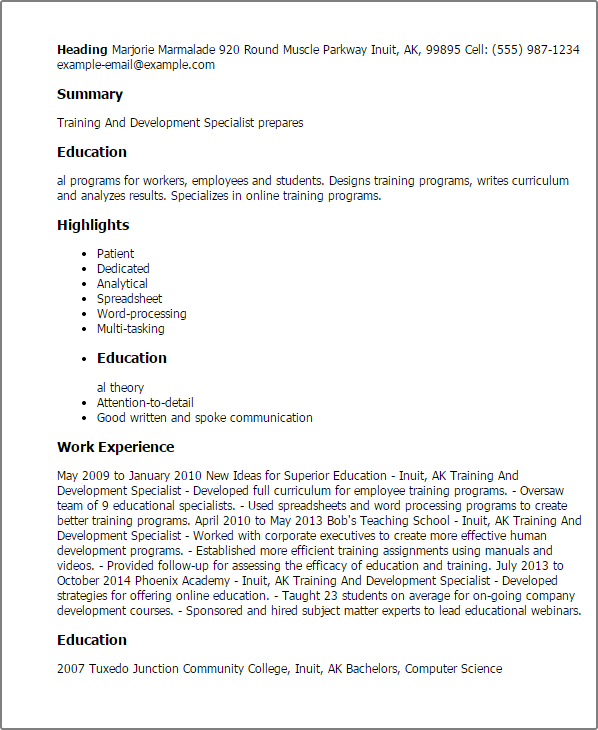 additional coursework on resume education