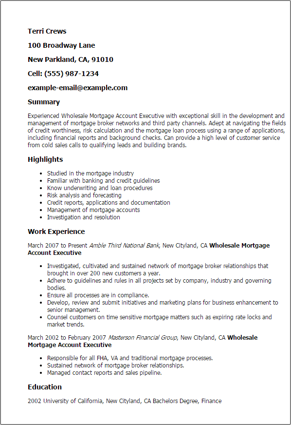1 wholesale mortgage account executive resume templates account executive resume templates
